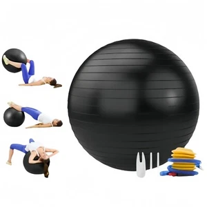 Gymnastikball mit Pumpe Yoga Bälle Body Stretch Krafttraining Fitness Workout - Bild 1 von 8