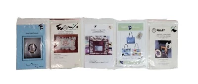 Quilt Sewing Embroidery 6 Assorted Projects Instructions Needlepoint Pillow Kit  - Image 1 of 4