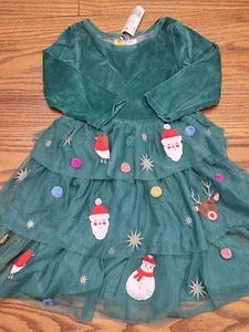 New Mini Boden Christmas Santa Tiered Tulle Dress - Size 7-8 - Picture 1 of 7