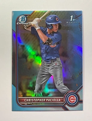 2022 Bowman Draft Chrome 1st bowman Christopher Paciolla rookie card - Image 1 of 2