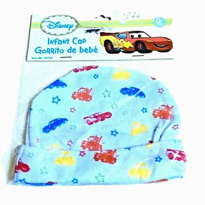 New Disney Cars Infant Babies Cap Beanie Hat Size 0+ 100% Cotton Stars & Trucks - Picture 1 of 6
