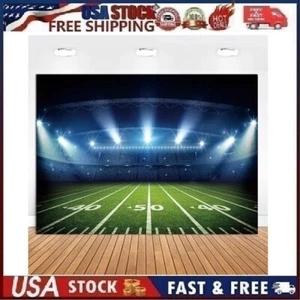 Football Field Backdrop - 6'x4'ft Fabric Stadium Photography Background for Fo.. - Picture 1 of 13