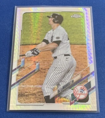 2021 Topps Chrome Prism Refractor #105 DJ LeMahieu New York Yankees - Image 1 of 2