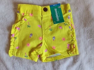 Shorts 3 To 6 Months New Garanimals Yellow With Summer Print Baby Girl - Picture 1 of 3