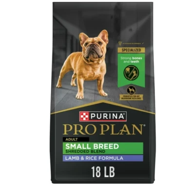 Comida seca para perros Purina Pro Plan alta en proteínas raza pequeña, fórmula de cordero y arroz 18 lb Foto 1 de 4