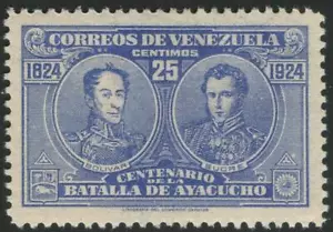 👉 VENEZUELA 1924 BOLIVAR & SUCRE SC#286A (REDRAWN) MNH MILITARY - Picture 1 of 1