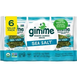 Anita G gimMe Organic, Roasted Seaweed Snack, Sea Salt, 6 pack, 15 Oz - Picture 1 of 17