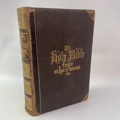 1875 Hitchcock's New & Complete Analysis *HOLY BIBLE*  -CLEAN - NO NOTES Vintage - Image 1 of 4
