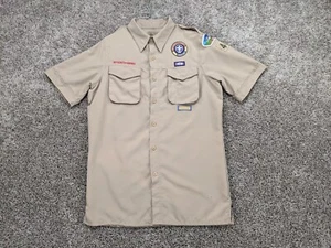 Boy Scouts of America BSA Men's Shirt Small Tan Vented Polyester Microfiber - Picture 1 of 13