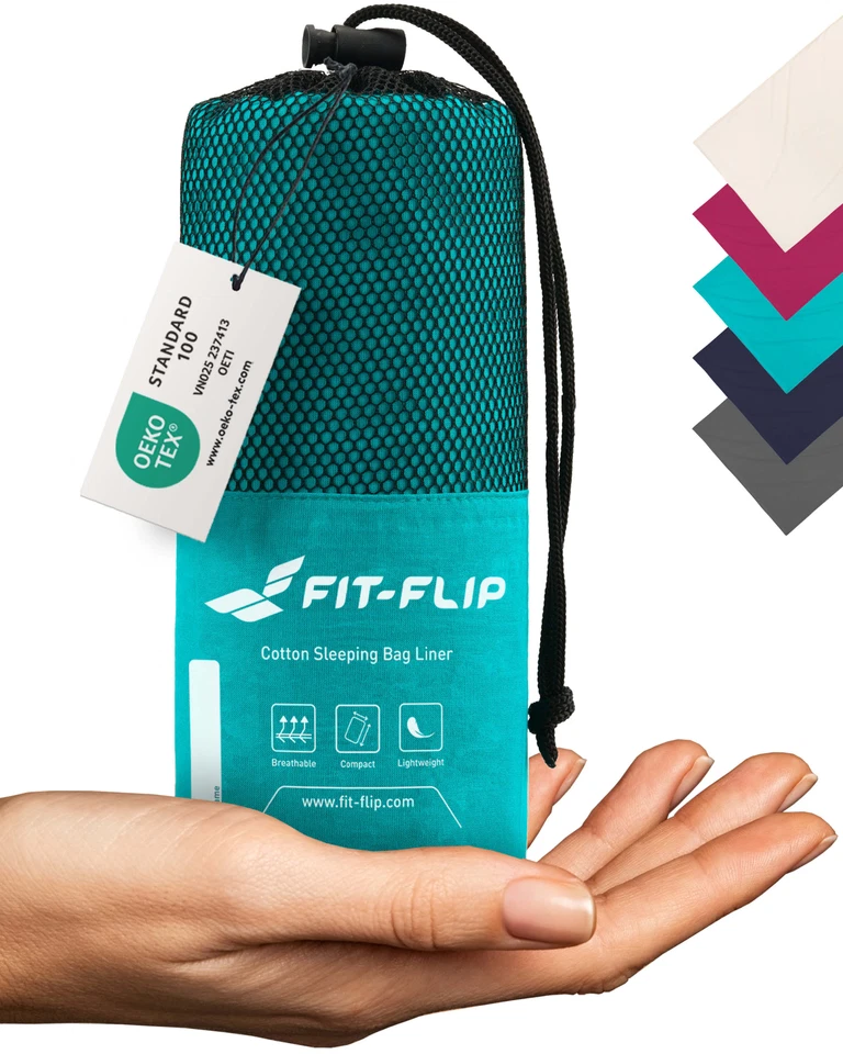 Fit-Flip Hüttenschlafsack ultraleicht, Baumwolle Schlafsack Inlay - Bild 1 von 1