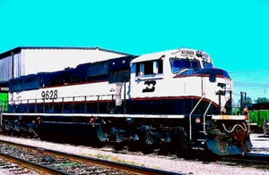 ORIGINAL KODACHROME SLIDE BURLINGTON NORTHERN SD-70MAC #9628 KANSAS CITY 2.10.95 - Bild 1 von 1