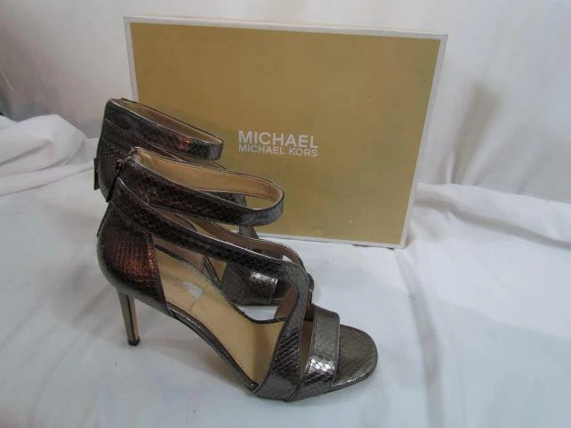 Sandalia Michael Kors Harlen Metálica Estampado Serpiente 075M Nueva con Etiquetas Foto 1 de 1