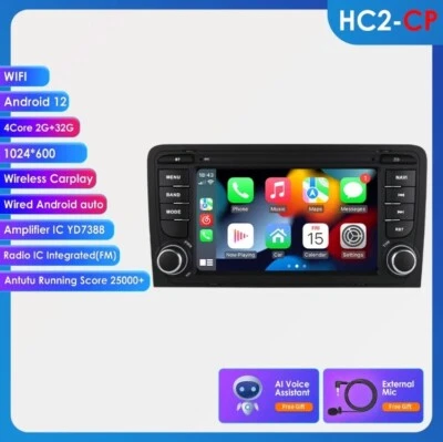 Autoradio 7” Audi A3 S3 RS3 2003-2012 2G+32GB CarPlay-AndroidAuto Wireless. - Immagine 1 di 4