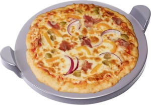 Pizza Kitchen Glazed round Pizza Stone with Handles for Oven and Grill, 13 Inch - Picture 1 of 12