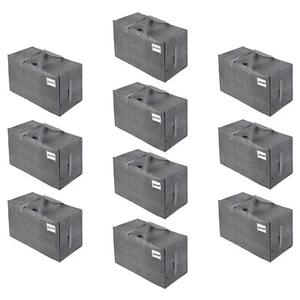 VENO 10 Pack Heavy Duty Moving Bags Large Storage Bins with Lids Dark Gray - Picture 1 of 8