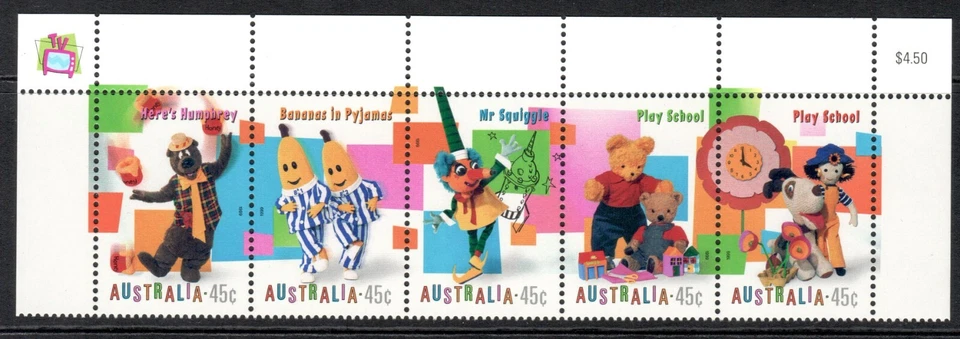 Australia Stamps Scott 1748-52a Children's Television Programs Strip of 5 MNH - Image 1 of 1