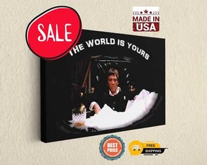 Scarface Tony Montana Al Pacino in the World of White Dreams Canvas Art Print - Picture 1 of 7