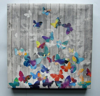 Impresión en lienzo Butterflies by Perry Giclee estirada 12" x 12" Foto 1 de 3