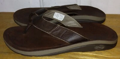 Sandalias de cuero marrón chocolate Chaco Cordonazo Eco Tread para hombre. Talla 12 Foto 1 de 4