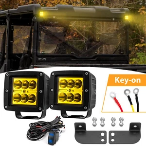 Amber Rear 3" Tail Light Pods Mount w/Key-on Wire For Polaris Ranger 570 1000 XP - Picture 1 of 10