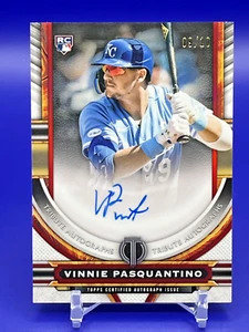 VINNIE PASQUANTINO ROOKIE AUTO RED JERSEY MATCH 9/10 2023 Topps Tribute TA-VP - Picture 1 of 3