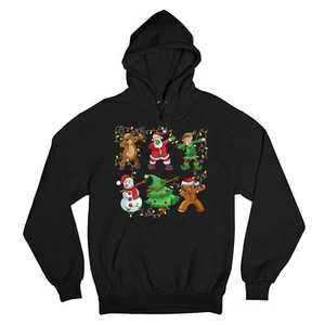 Christmas Crew Dabbing Sweatshirt Reindeer Santa Claus Elf Snowman Hoodie - Picture 1 of 36
