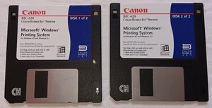 VINTAGE Canon BJC-620 Color Bubble Jet Printer Windows System Floppy 2 Disk Set - Picture 1 of 2