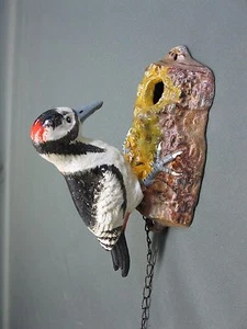 Gusseisen Türklopfer Specht Buntspecht 17 cm farblich gefasst - Imagen 1 de 6