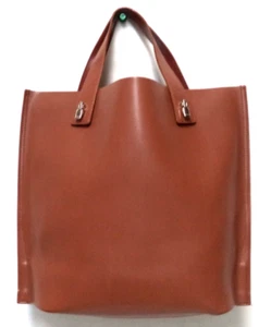 Lamarthe Leather tote bag purse brown handbag top handle medium size - Picture 1 of 14