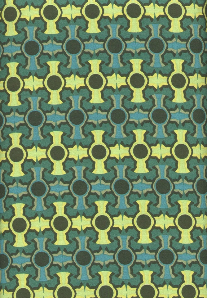 Tela de edredón Dogma Cross amarillo verde azulado - media yarda Foto 1 de 1