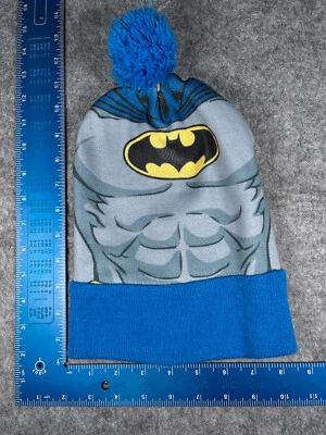 Batman Gorro Toque Juvenil Azul Tejido Poliéster Acrílico Forrado Pom DC Comics Hero Foto 1 de 4