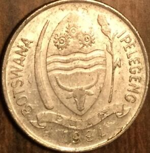 1991 BOTSWANA 1 THEBE COIN