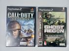 Playstation 2 Sony Ps2 Call Of Duty Finest Hour And Ghost Recon Lot Complete Cib