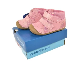 STRIDE RITE MARTIN BLUSH SHIMMER LEATHER BOOTS SIZE 5M BGO33604 - Picture 1 of 11