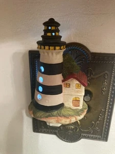 NIGHT LIGHT English Cottage LIGHTHOUSE Tall Plug in Ceramic - Picture 1 of 7