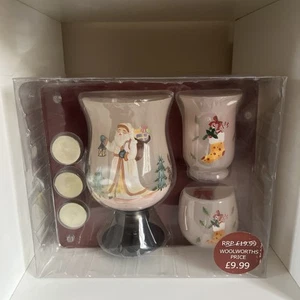 Woolworths Vintage Christmas Triple Tealight Candle Holder Gift - Picture 1 of 20
