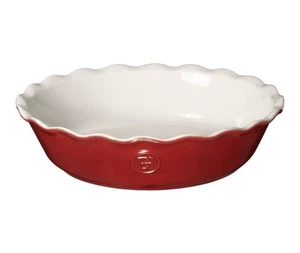 Emile henry 12” 30 cm Rouge red baking pie dish made In France  - Picture 1 of 12