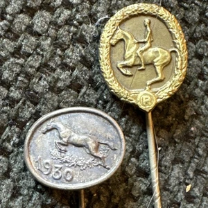 Two 1930’s German Pins-Horsemanship Awards - Lapel Stick Pins - Picture 1 of 6