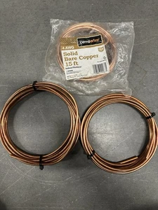 Cerro Wire, 3 PACK, 4AWG, Solid Bare Copper 15 FT Each.  45 FT Total - Picture 1 of 3