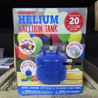 Kit de tanque de globos de helio, 4,98 pies cúbicos - 20 mini globos incluidos + cinta - ¡NUEVO! Foto 1 de 4