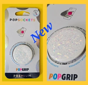 Popsockets Premium PopGrip Iridescent Confetti White Swappable Top - Picture 1 of 4
