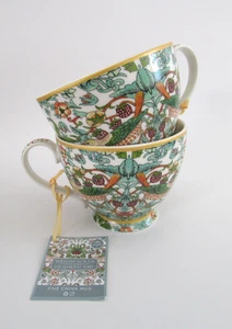 Set 2 tazze William Morris Stawberry Thief Fine China con piedi nuovi con etichette - Foto 1 di 8
