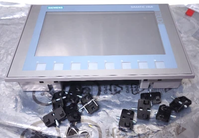 Siemens KTP900 Basic 123-2JB03-0AX0 HMI Touchscreen Operator Interface W/ Clamp  - Image 1 of 4
