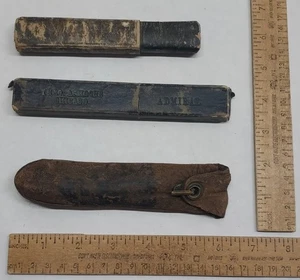 3 SOPORTES DE AFEITAR RECTOS / 2 ataúdes de partes / uno de cuero - como está - anuncio #8033 - Imagen 1 de 13