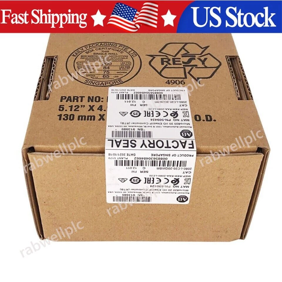 Controlador Ethernet Allen-Bradley PLC 2080-LC20-20QWB 2080LC2020QWB nuevo sellado Foto 1 de 1