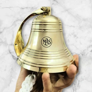 5" Massive Messing Wandglocke Maritim Schiffsglocke Perfekt für Innen, Außen - Bild 1 von 9