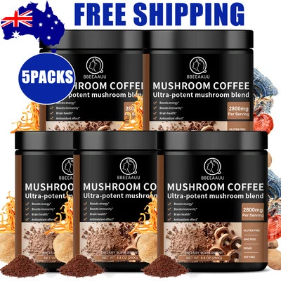 5X Organic Mushroom Coffee W/Lion's Mane-10 IN 1 Blend Powder,Energy&Focus - Image 1 of 4