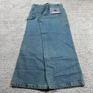 Baggy Wide Leg Y2K 2000’s Hip Hop Style Skater Carpenter Cargo Denim Jeans - Picture 1 of 7