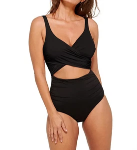 Everyday Sunday 0136 The Wrap One Piece Swimsuit (Black 6) - Picture 1 of 1