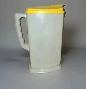 Vintage Tupperware: 1 Gallone - klarer Krug mit gelbem Deckel - Schieber zum Öffnen - Bild 1 von 12